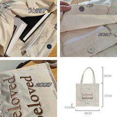 Beloved Embroidery Canvas Shoulder Bag for Women