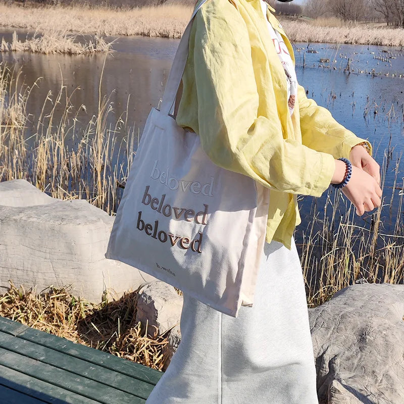 Beloved Embroidery Canvas Shoulder Bag for Women