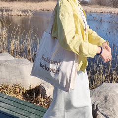 Beloved Embroidery Canvas Shoulder Bag for Women