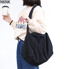 Canvas Shoulder Bag Crossbody Handbag Zipper Eco Book Bag