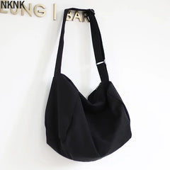 Canvas Shoulder Bag Crossbody Handbag Zipper Eco Book Bag