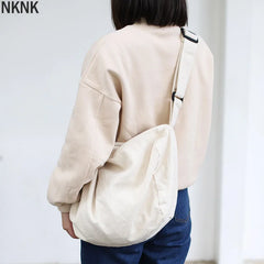 Canvas Shoulder Bag Crossbody Handbag Zipper Eco Book Bag
