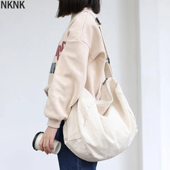 Canvas Shoulder Bag Crossbody Handbag Zipper Eco Book Bag