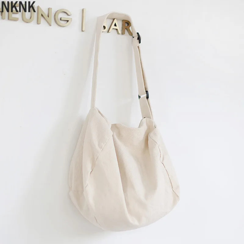 Canvas Shoulder Bag Crossbody Handbag Zipper Eco Book Bag