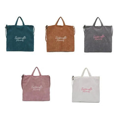 Women Corduroy Canvas Shoulder Bag Tote Casual Shopping Handbag