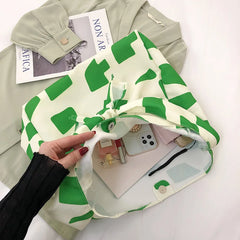 Women Canvas Shoulder Bag Cow Print Shopping Bags Style Tote Handbag