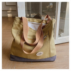 Canvas Shoulder Bag Women Shopping Tote Thick Cotton Handbag Casual Underarm Bag