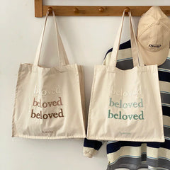 Canvas Shoulder Bag Embroidery Shopping Bag for Girls