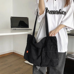 Canvas Shoulder Bag Student Shool Bags Women's Large Handbags Ladies Casual Tote