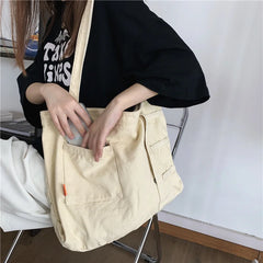 Canvas Shoulder Bag Student Shool Bags Women's Large Handbags Ladies Casual Tote
