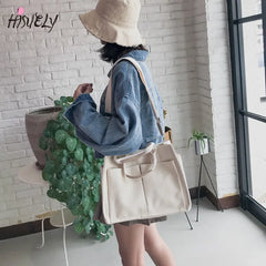 Women Canvas Shoulder Bag Large Capacity Crossbody Bag Vintage Messenger Bags