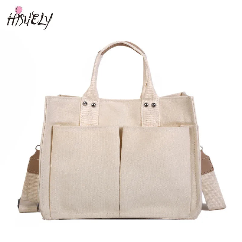 Women Canvas Shoulder Bag Large Capacity Crossbody Bag Vintage Messenger Bags