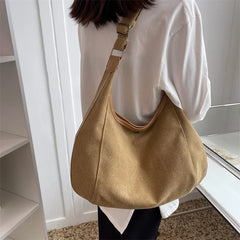 Women Canvas Shoulder Bag Female Retro Crossbody Bag Thick Cloth Ladies Handbag