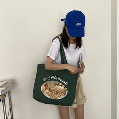 Women Canvas Shoulder Bag Food Supermarket Shopping Bags