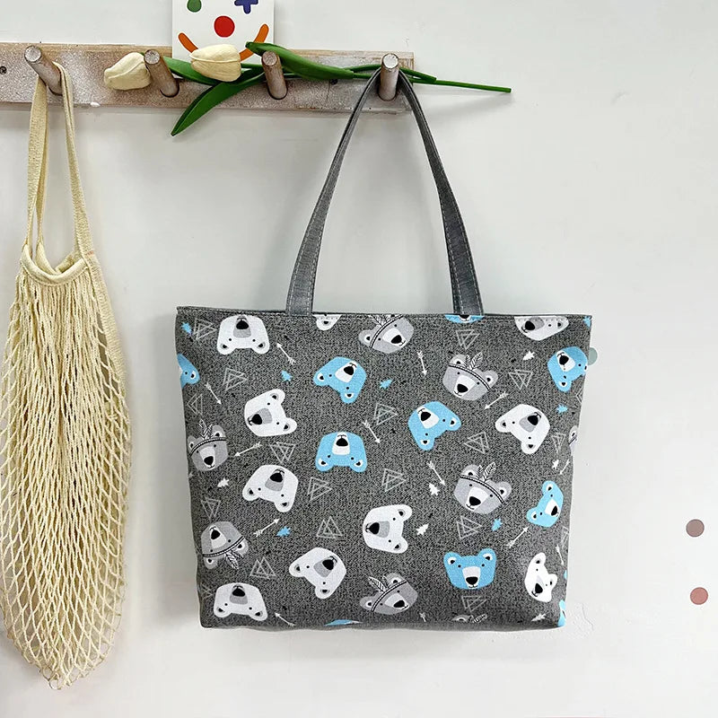 London Books Print Canvas Shoulder Bag for Women