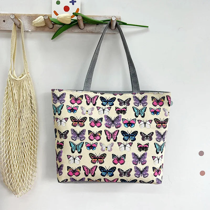 London Books Print Canvas Shoulder Bag for Women