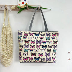 London Books Print Canvas Shoulder Bag for Women