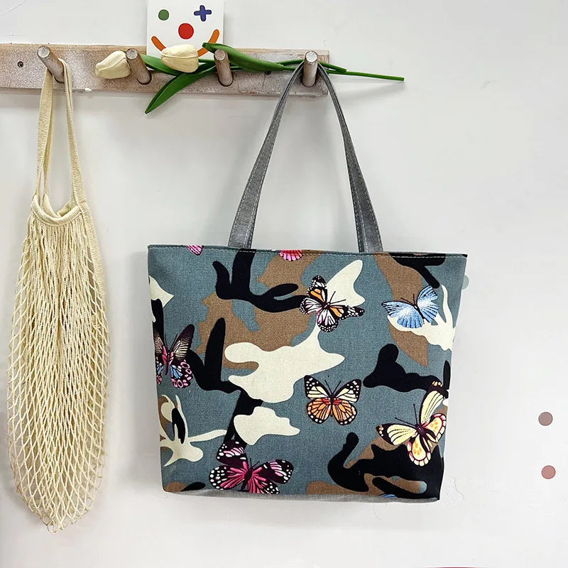 London Books Print Canvas Shoulder Bag for Women