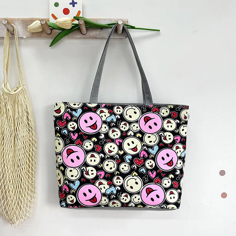 London Books Print Canvas Shoulder Bag for Women