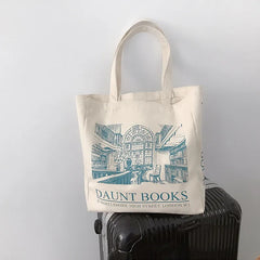 Women Canvas Shoulder Bag London Daunt Books Shopping Bags