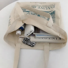 Women Canvas Shoulder Bag London Daunt Books Shopping Bags