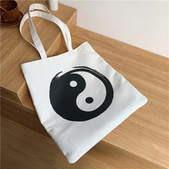 Canvas Shoulder Bag Printed Ladies Reusable Shopping Bags Cotton Unisex
