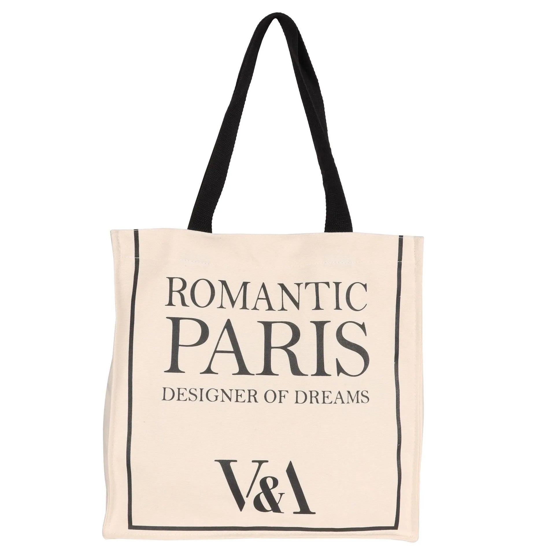 Romantic Paris Print Women Canvas Shoulder Bag Large Capacity Tote Handbag