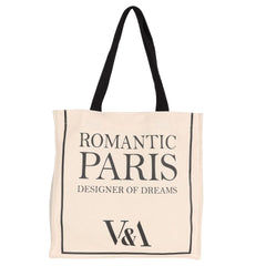 Romantic Paris Print Women Canvas Shoulder Bag Large Capacity Tote Handbag