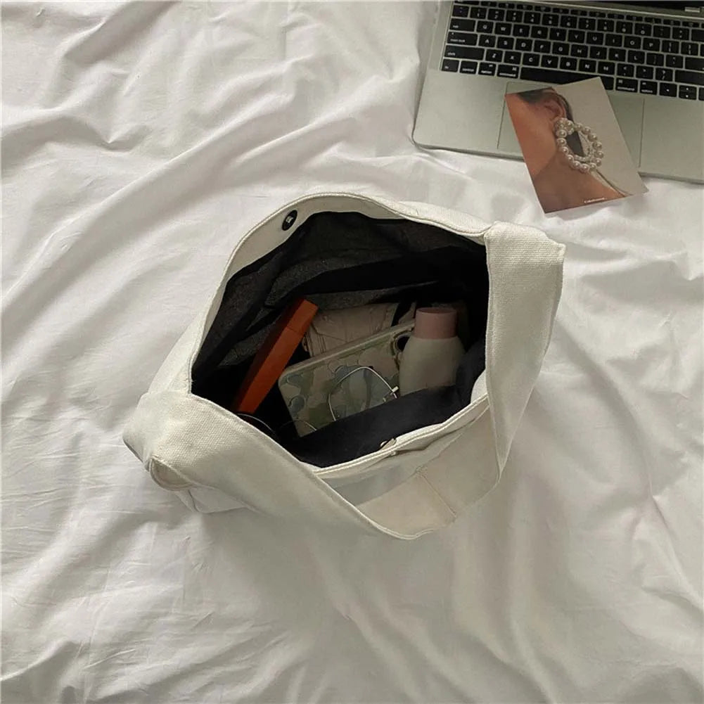 Women Canvas Shoulder Bag Korea Ladies Casual Handbag Tote Bag