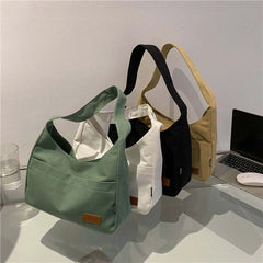 Women Canvas Shoulder Bag Korea Ladies Casual Handbag Tote Bag