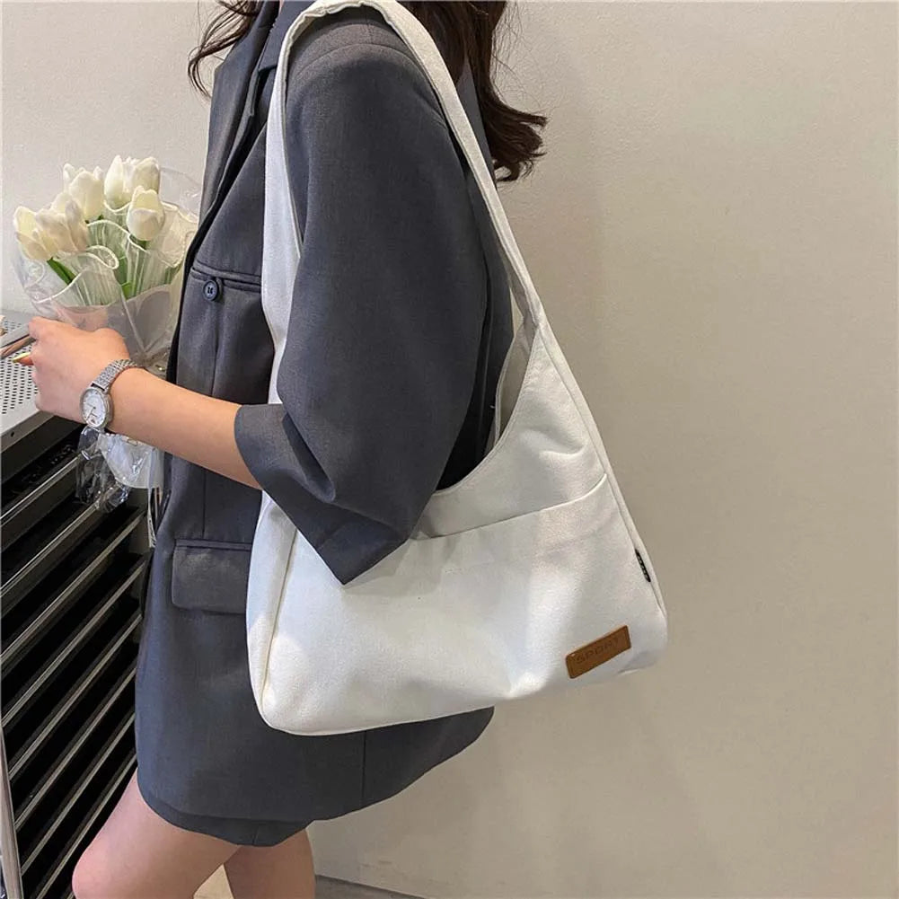 Women Canvas Shoulder Bag Korea Ladies Casual Handbag Tote Bag