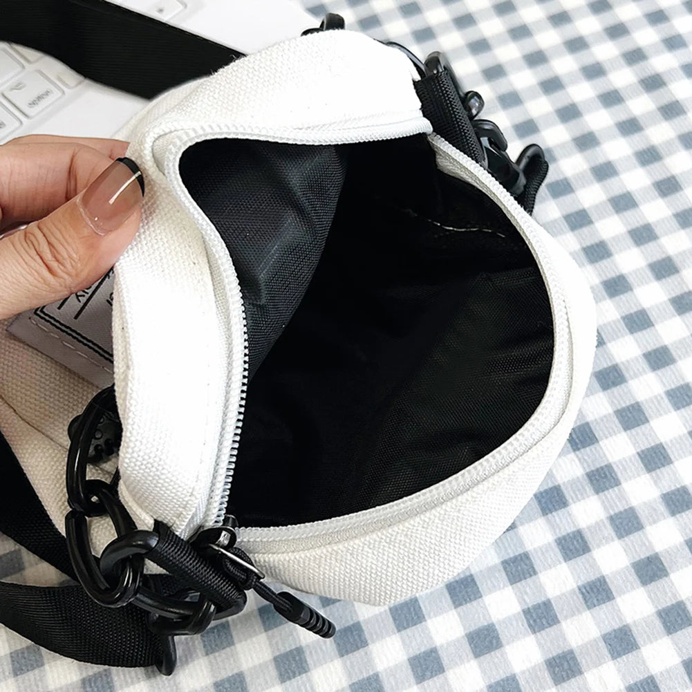 Canvas Shoulder Bag Small Messenger Crossbody Bag Chain Mini Pouch Zipper Purse