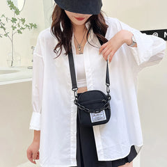 Canvas Shoulder Bag Small Messenger Crossbody Bag Chain Mini Pouch Zipper Purse