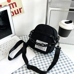 Canvas Shoulder Bag Small Messenger Crossbody Bag Chain Mini Pouch Zipper Purse