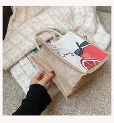 Canvas Shoulder Bag Small Handbag Casual Tote Eco Crossbody Vintage Messenger