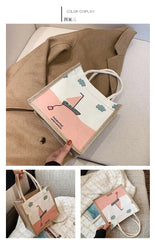 Canvas Shoulder Bag Small Handbag Casual Tote Eco Crossbody Vintage Messenger