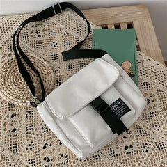 Canvas Shoulder Bags Women Crossbody Messenger Bag Student Pouch Frog Pendant