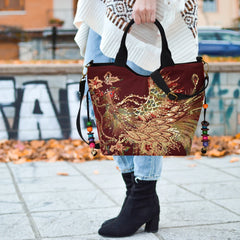 Embroidery Canvas Shoulder Bag Ethnic Style Handbag Retro Top-handle Tote
