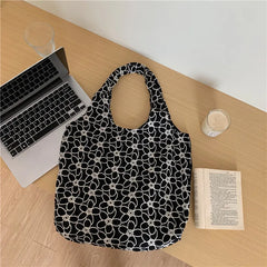 Women Canvas Shoulder Bags Flower Embroidery Totes Female Casual Floral Handbags