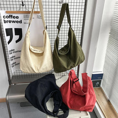 Women Canvas Shoulder Bag Large Capacity Handbag Tote Solid C