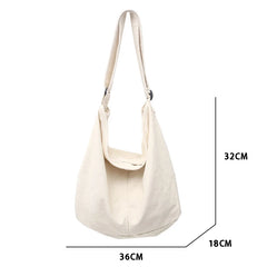 Women Canvas Shoulder Bag Large Capacity Handbag Tote Solid C