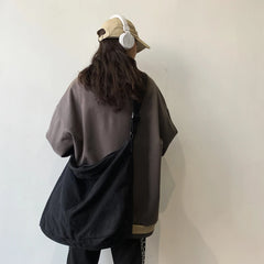 Women Canvas Shoulder Bag Large Capacity Books Handbag Tote Crossbody Bag