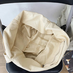 Women Canvas Shoulder Bag Large Capacity Handbag Tote Solid C