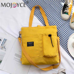 Women Canvas Shoulder Handbags Schoolbag Crossbody Bag Large Capacity Travel Sho