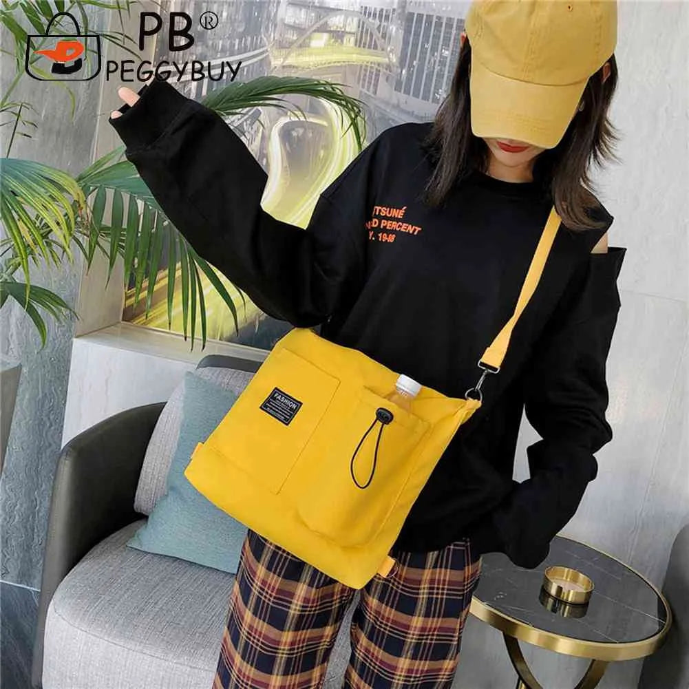 Women Canvas Shoulder Handbags Schoolbag Crossbody Bag Large Capacity