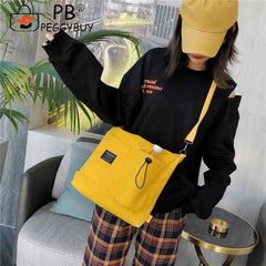 Women Canvas Shoulder Handbags Schoolbag Crossbody Bag Large Capacity