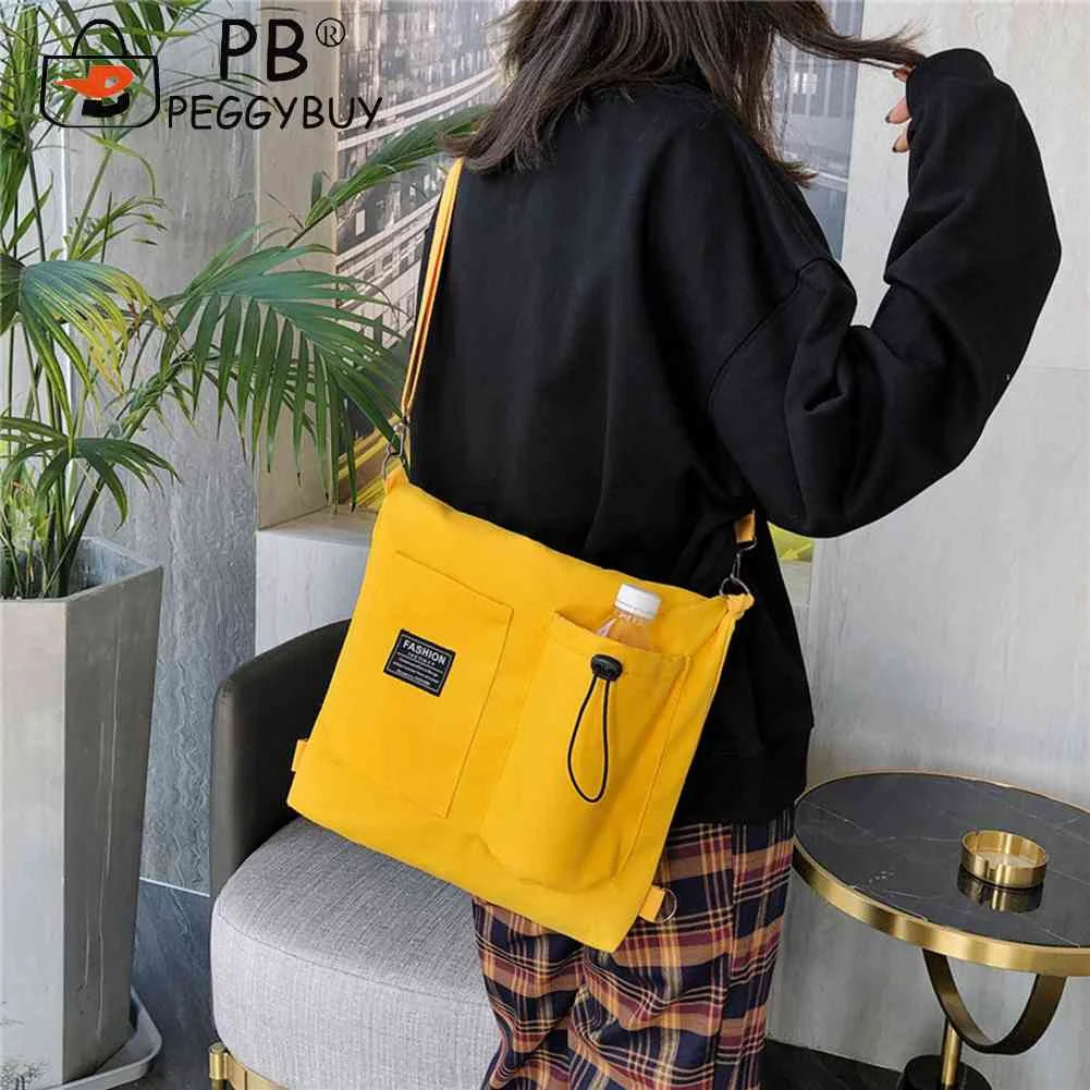 Women Canvas Shoulder Handbags Schoolbag Crossbody Bag Large Capacity