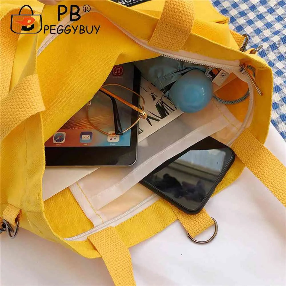 Women Canvas Shoulder Handbags Schoolbag Crossbody Bag Large Capacity