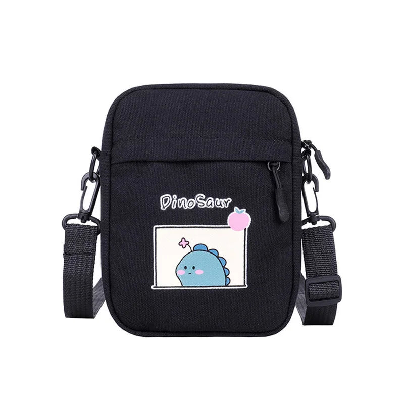 Women Canvas Shoulder Messenger Bags Small Female Students Crossbody Bag