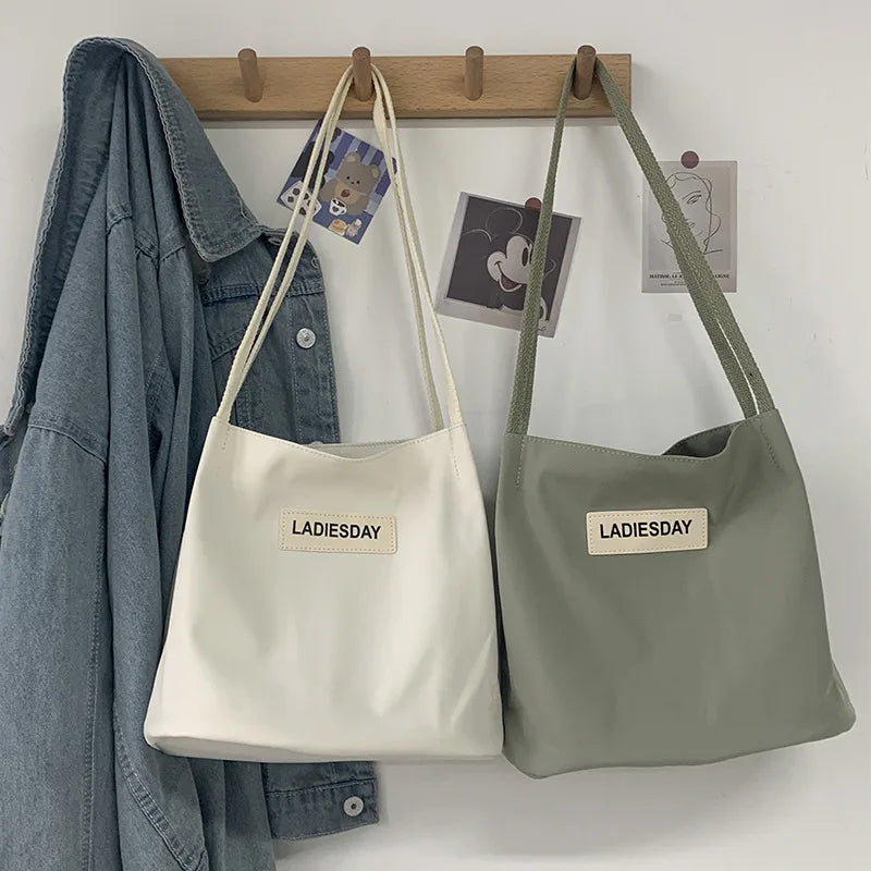Waterproof Canvas Shoulder Bag Eco Fabric Tote Shopping Bag
